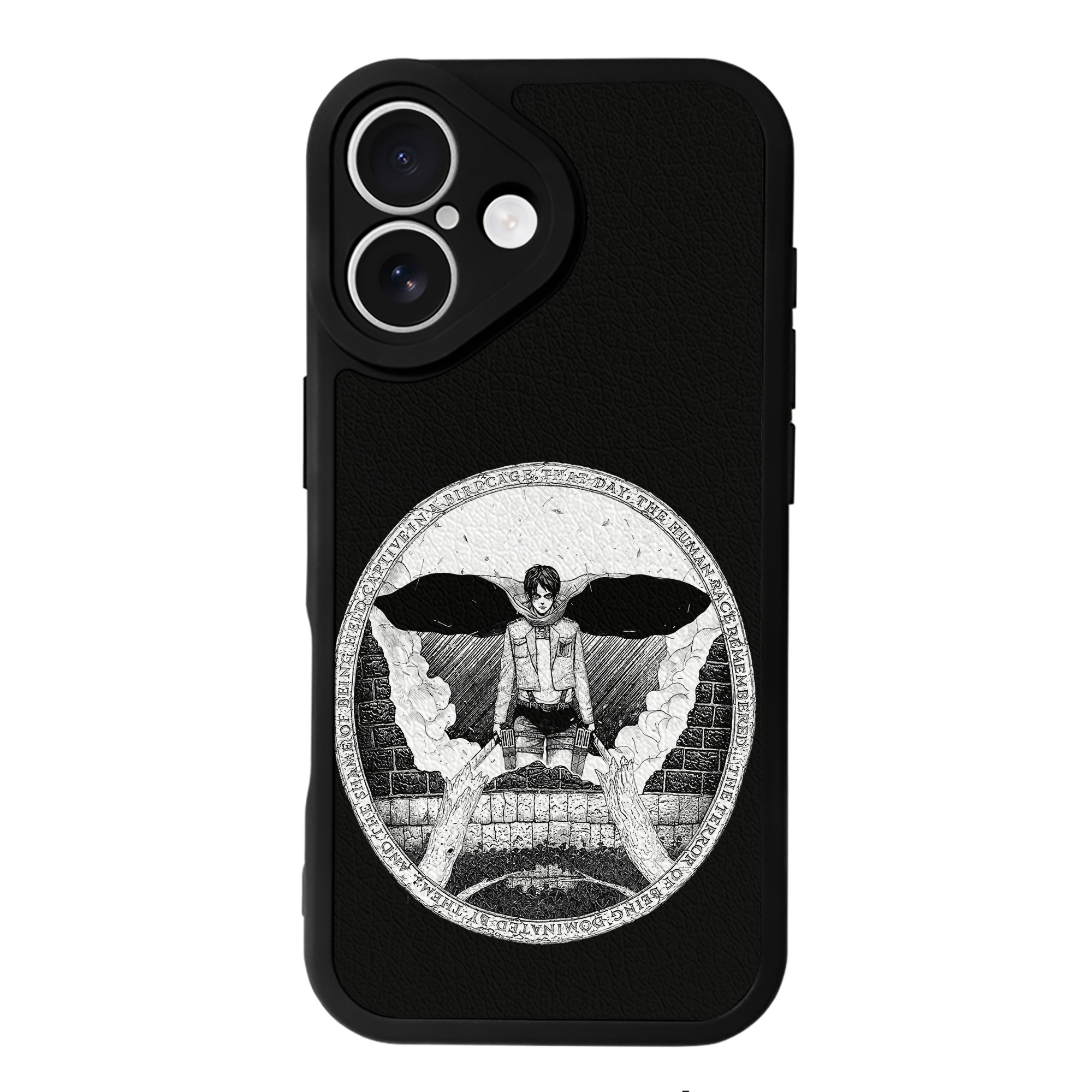 （画像用） 進撃の巨人 エレン･イェーガー Attack on Titan Eren Jäger 【iPhone 16シリーズ対応】シリコンスマホケース（レザー調） 材質：シリコン